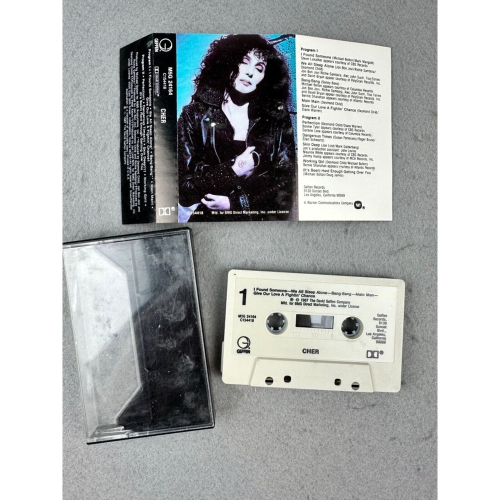 CHER Cassette Tape 1987 SELF TITLED Rock Pop Rare Geffen Records